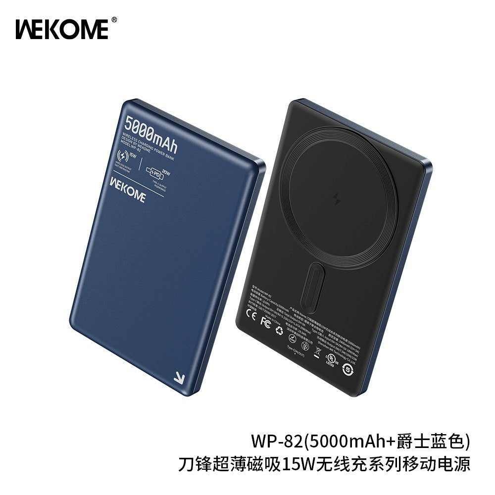 WEKOME WP - 82 Magnetic Power Bank 5000mAh – PD 20W + 15W Wireless Fast Charging - Saif Al Najmi KwWireless Power BankswekomeSaif Al Najmi KwBlueWEKOME WP - 82 Magnetic Power Bank 5000mAh – PD 20W + 15W Wireless Fast Charging